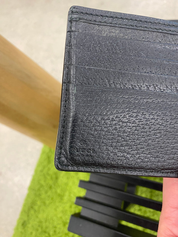 Gucci Black Pebbled Leather Marmont Billfold Wallet (5094)