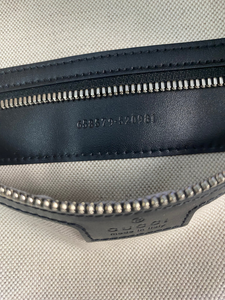 Gucci Black GG Embossed Leather Medium Backpack (4147)
