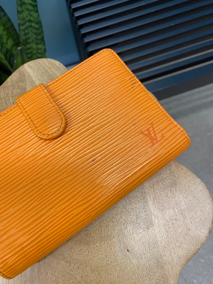 Louis Vuitton Orange Epi French Wallet (8059)