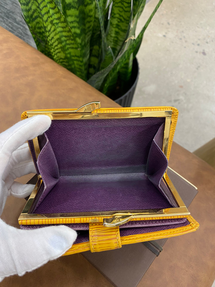 Louis Vuitton Yellow Epi French Wallet (9476)
