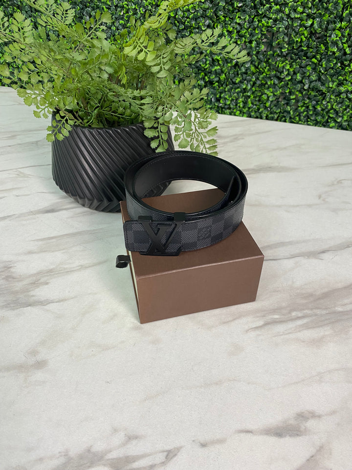 Louis Vuitton Damier Graphite Initiales Belt (7093)