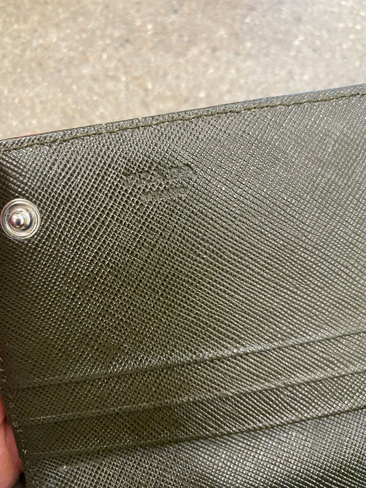 Prada Green Nylon Long Wallet (4047)
