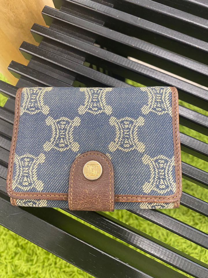 Celine Denim Triomphe Compact Wallet (6458)