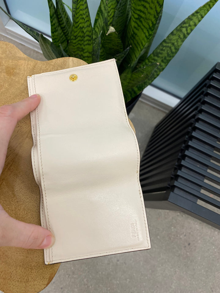 Fendi Cream Leather Compact Wallet (5311)