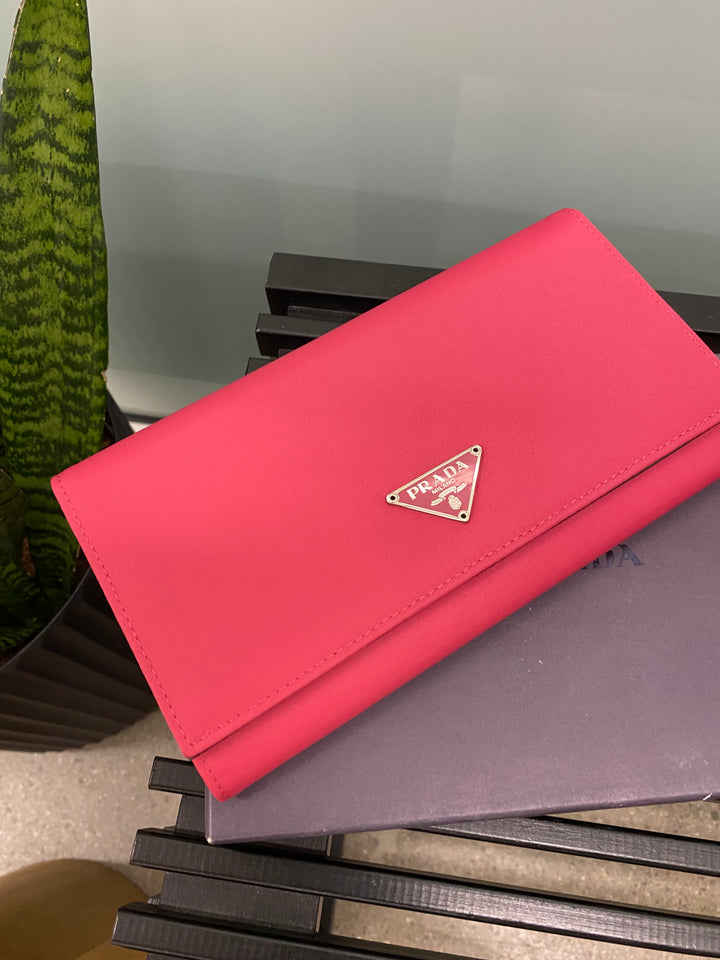 Prada Fuchsia Nylon Long Wallet (5077)