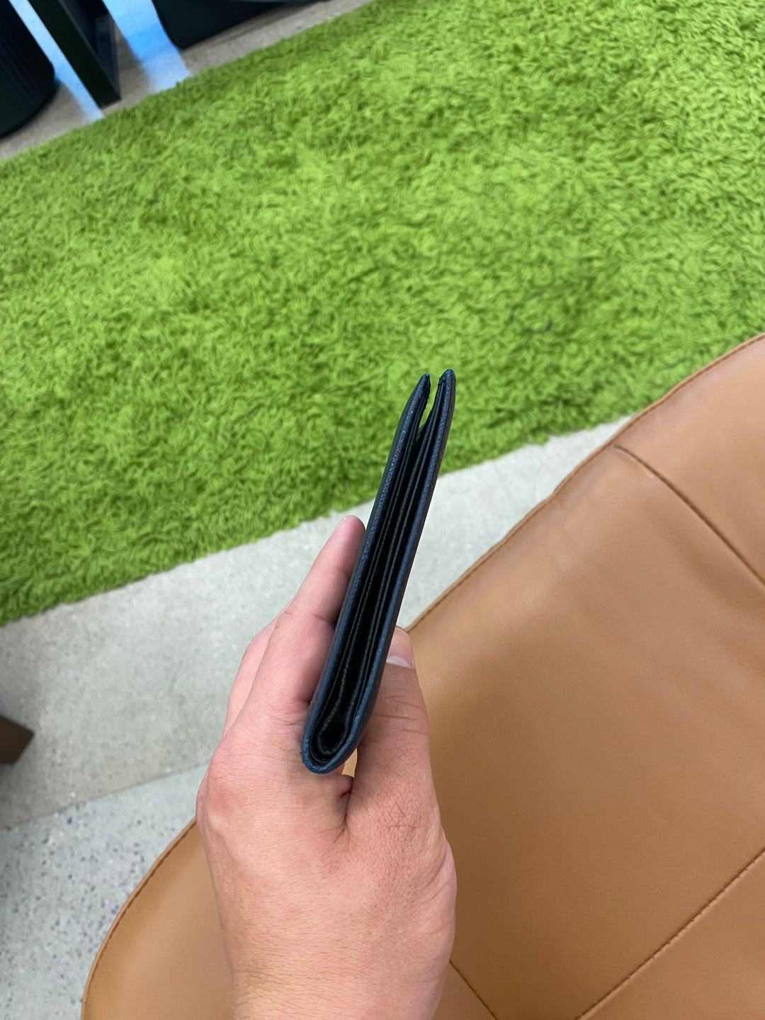 Prada Navy Saffiano Billfold Wallet (9457)