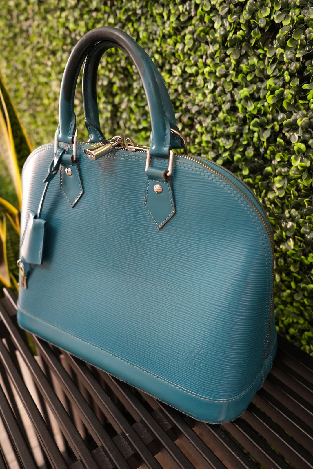 Louis Vuitton blue/green Alma PM