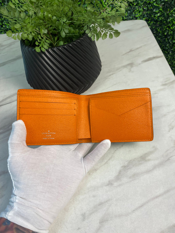 Louis Vuitton Damier Graphite Giant Orange Billfold Wallet (1358)