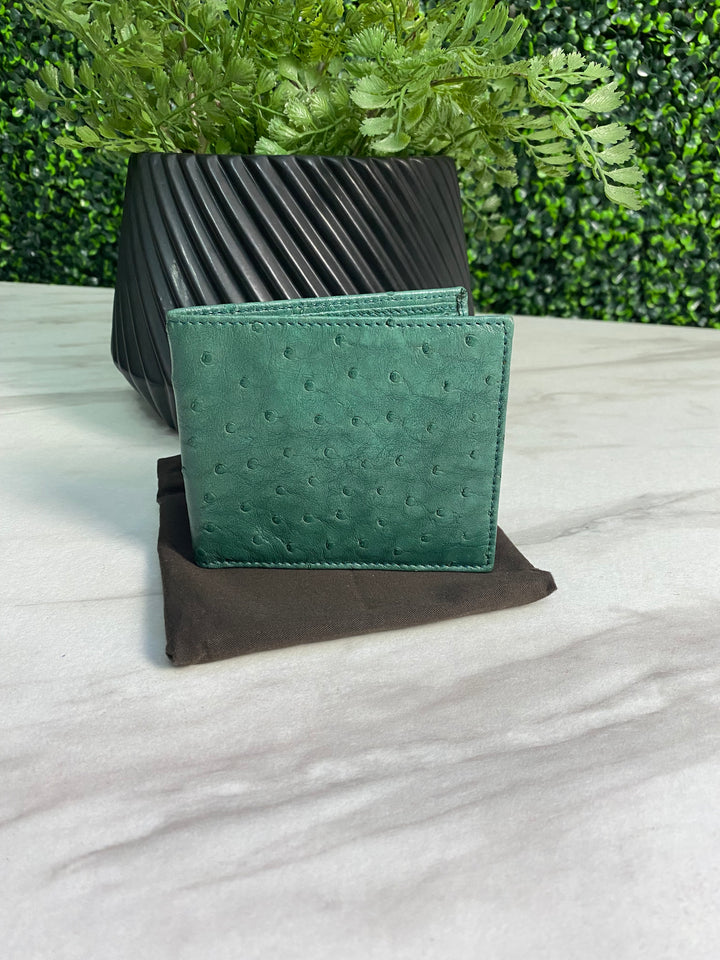 Gucci Teal Ostrich Leather Billfold (2456)