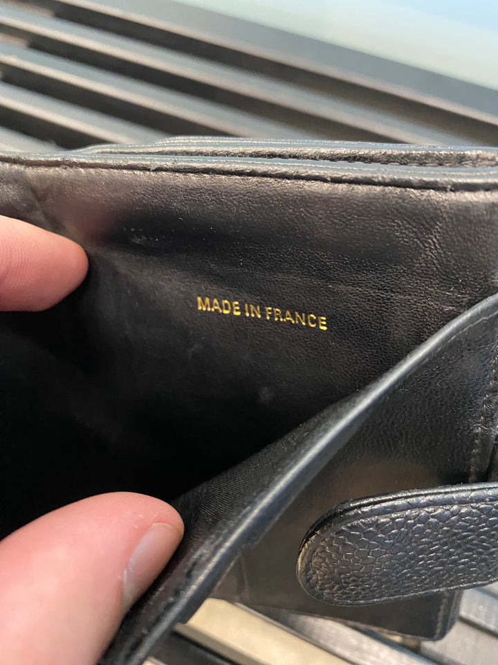 Chanel Black Caviar Compact Wallet (1982)