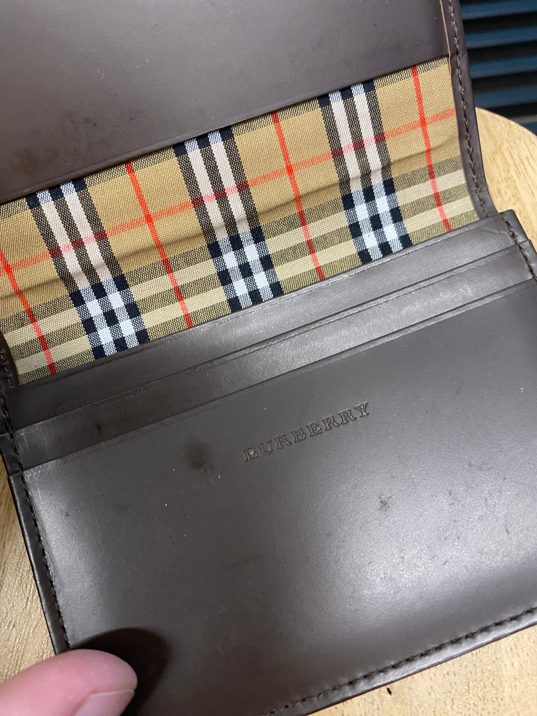 Burberry Brown Leather and Novacheck Card Holder (9950)