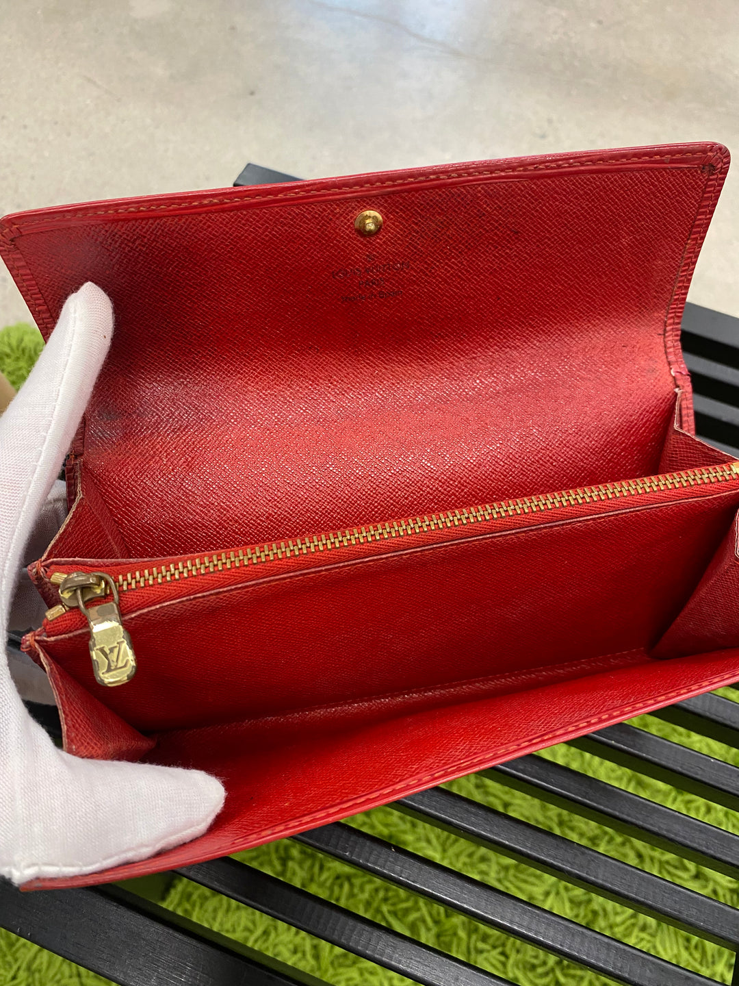 Louis Vuitton Red Epi Sarah Long Wallet (1957)