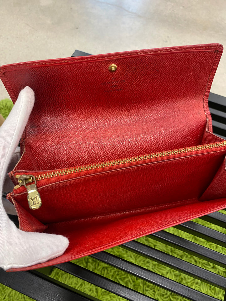 Louis Vuitton Red Epi Sarah Long Wallet (1957)