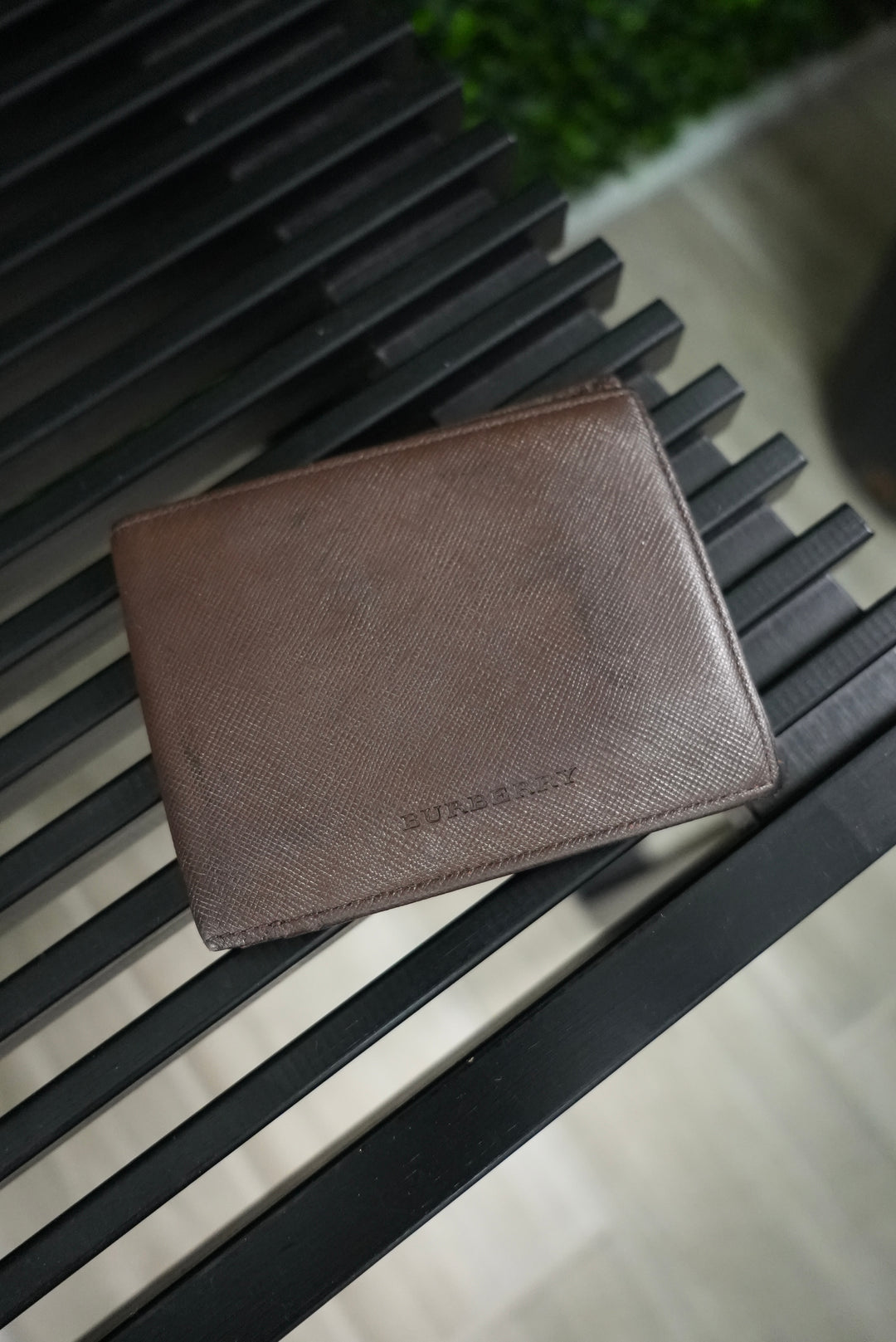 Burberry Brown Leather Billfold Wallet