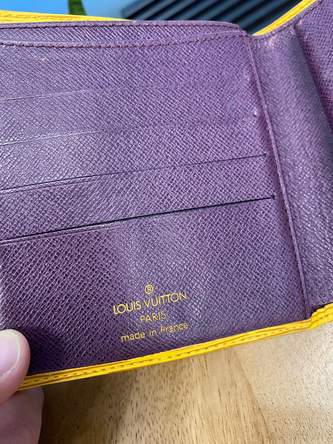 Louis Vuitton Yellow Epi Compact Wallet (6365)