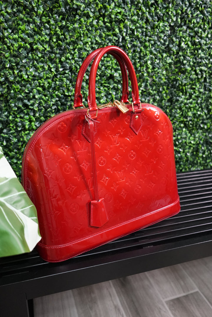 Louis Vuitton Red Vernis Alma GM