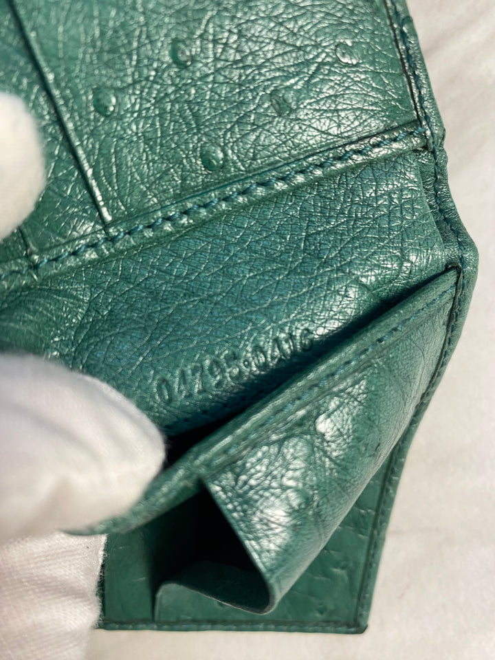 Gucci Teal Ostrich Leather Billfold (2456)