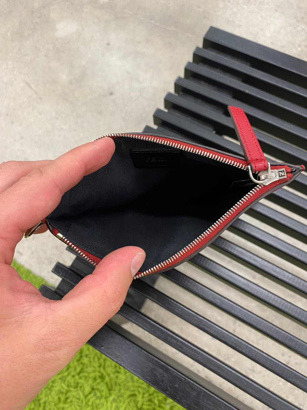 Fendi Red Leather "YES" Pouch (4137)
