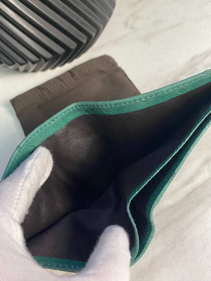 Gucci Teal Ostrich Leather Billfold (2456)