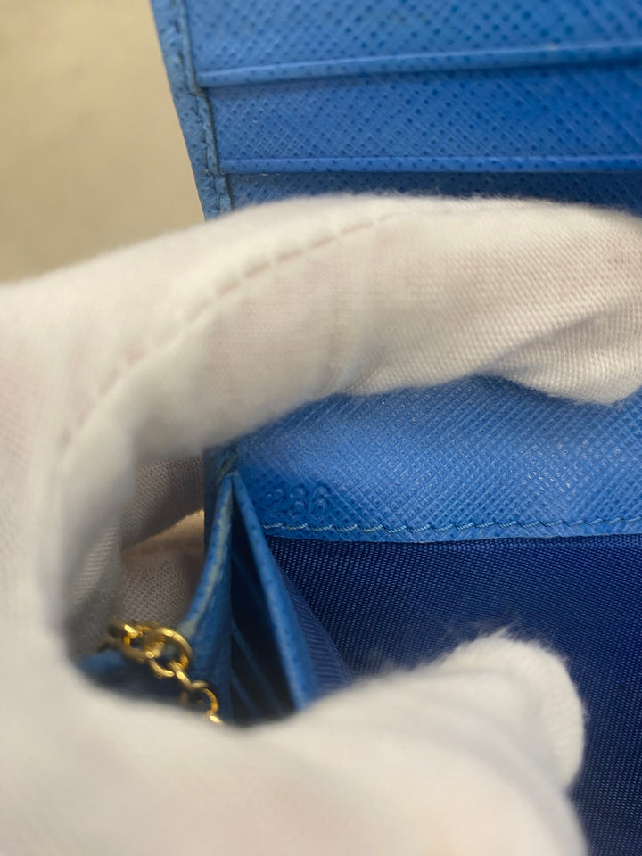 Prada Blue Saffiano Long Wallet (6790)