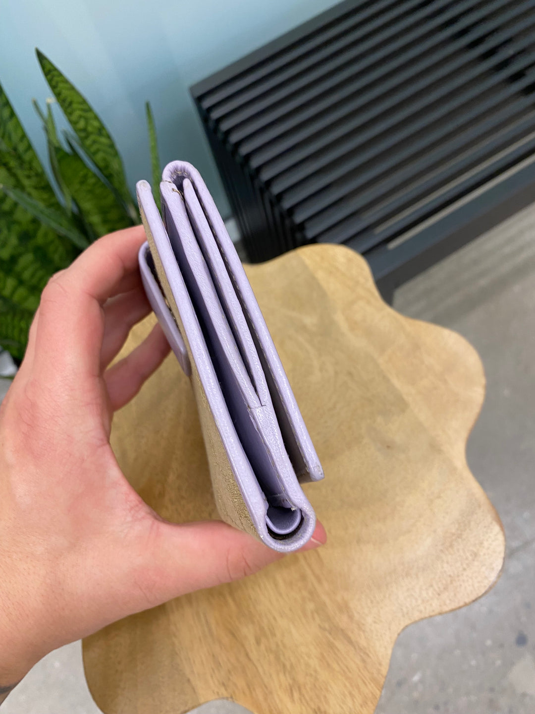 Gucci GG Canvas and Lavender Compact Wallet (5012)
