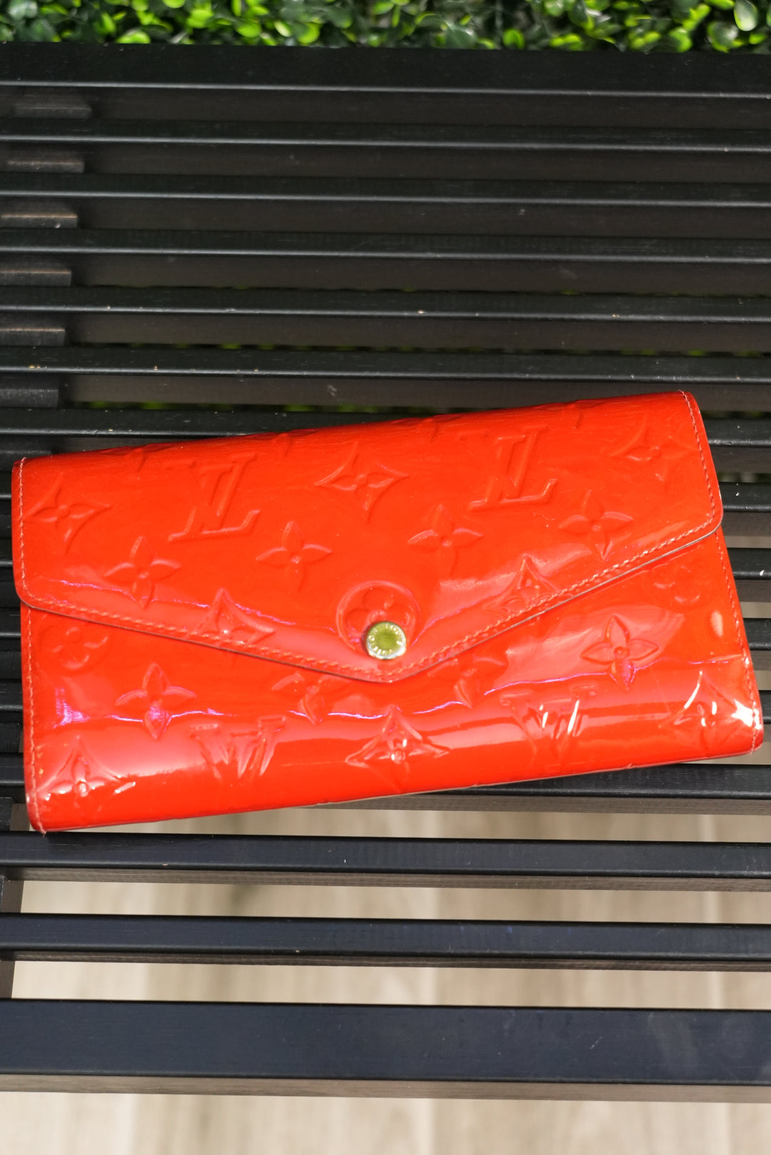 Louis Vuitton Red Vernis Long Wallet