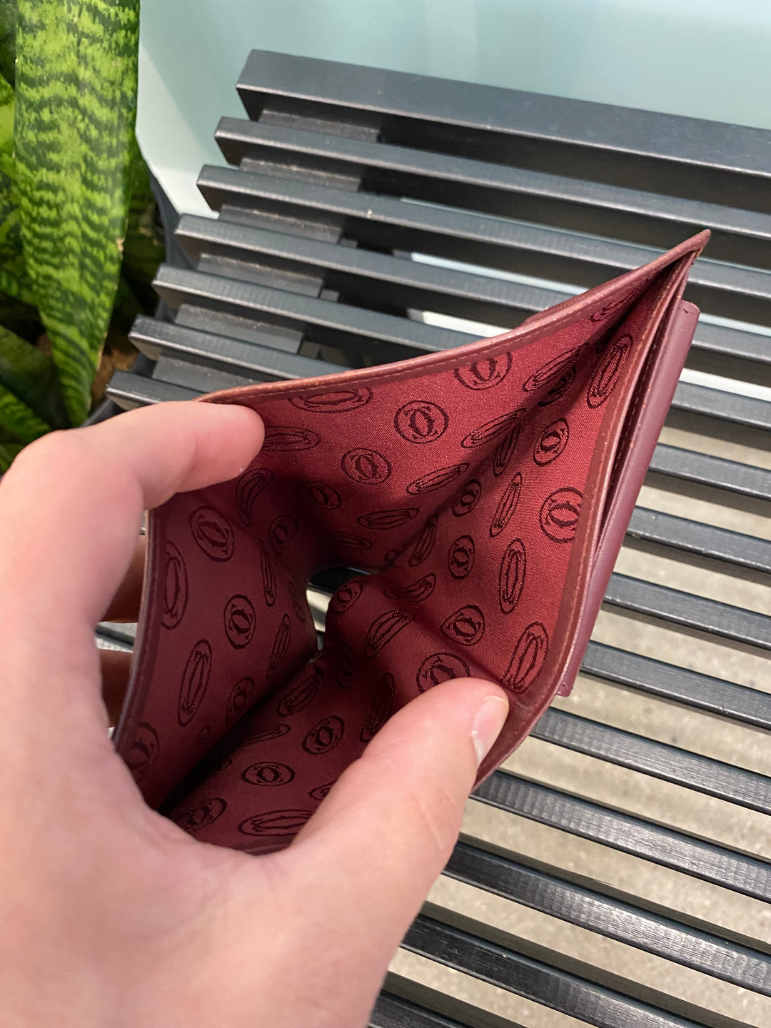 Cartier Burgundy Leather Billfold Wallet (5559)
