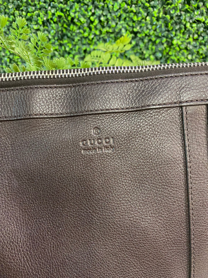 Gucci Brown Leather Messenger Bag (282)