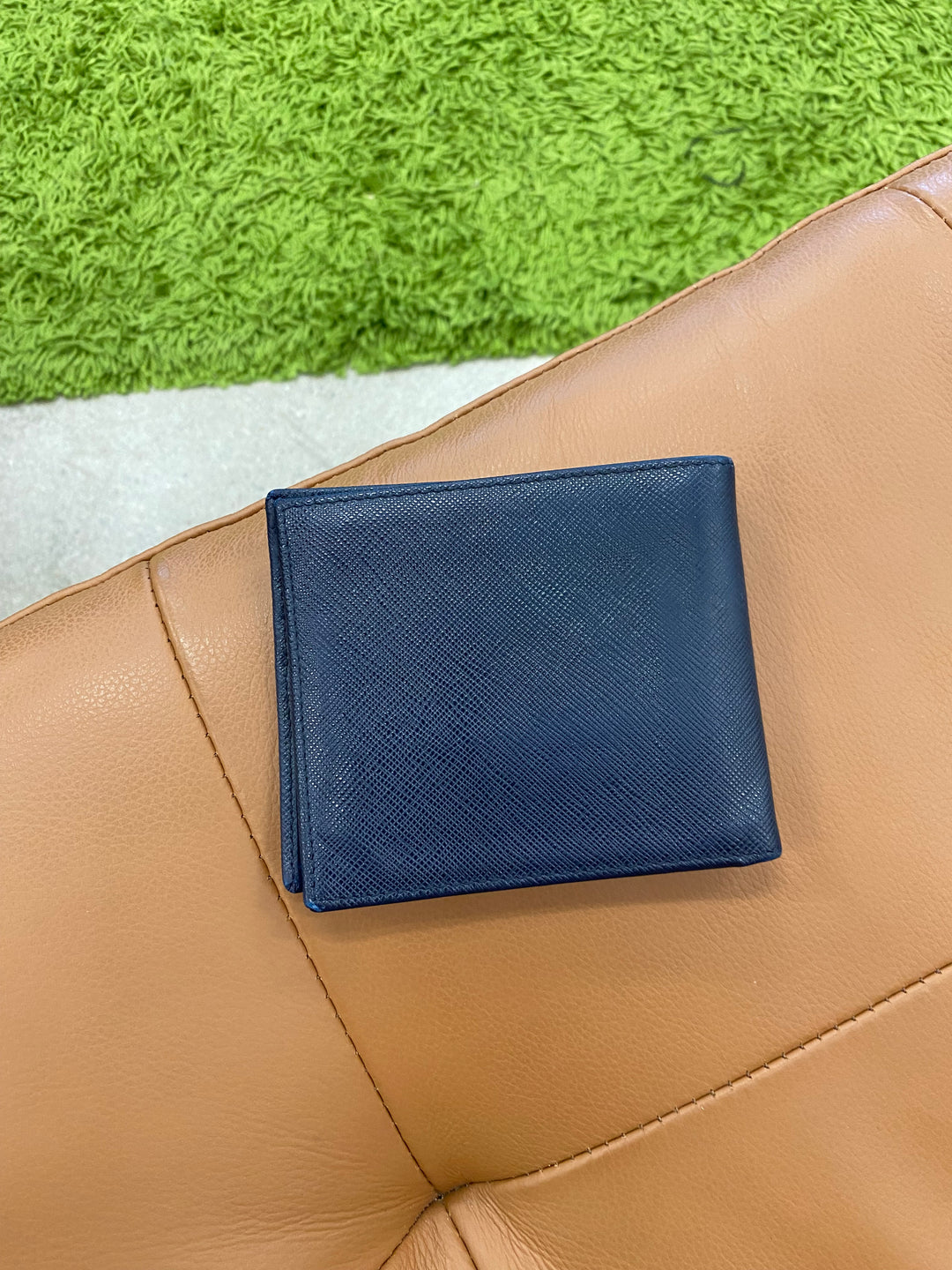 Prada Navy Saffiano Billfold Wallet (9457)