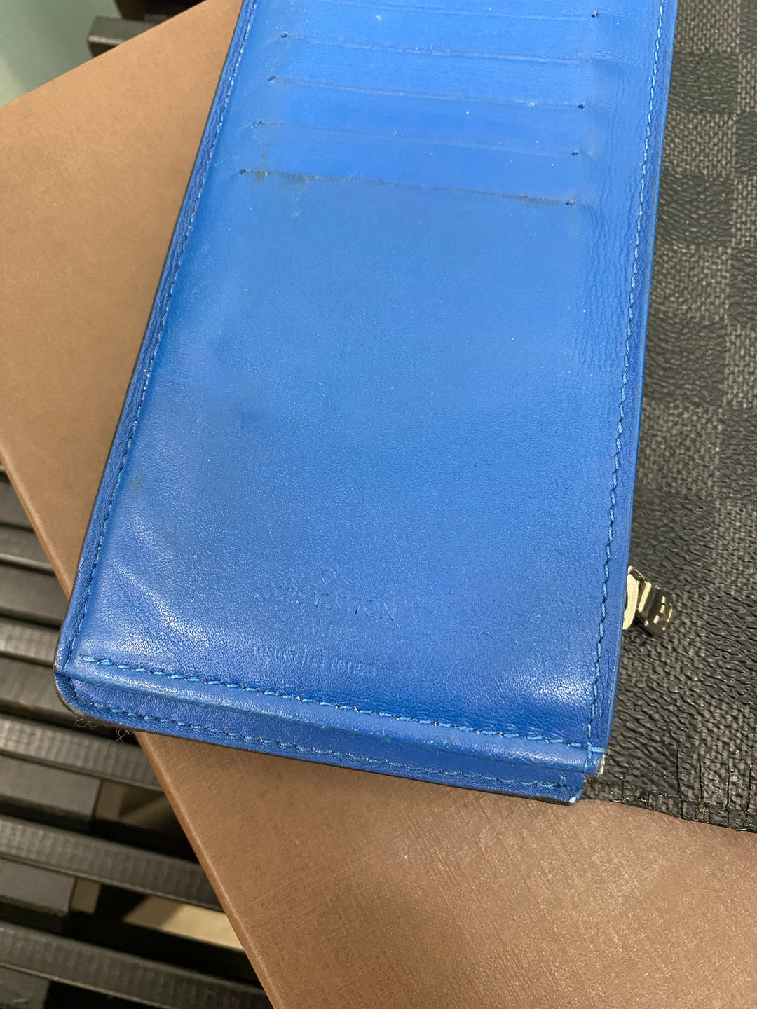 Louis Vuitton Damier Graphite and Cobalt Brazza Wallet (4736)