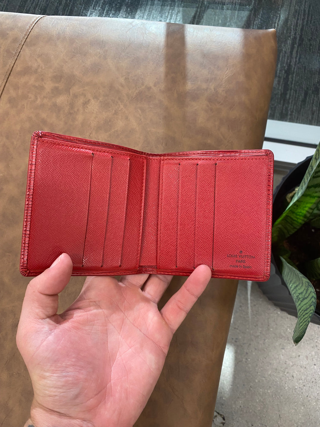 Louis Vuitton Red Epi Billfold Wallet (2089)