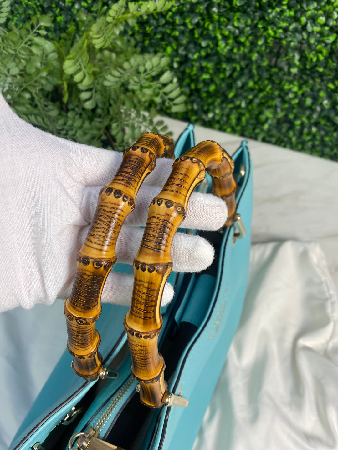 Gucci Pebbled Leather Bamboo Shopper Tote (HP01)