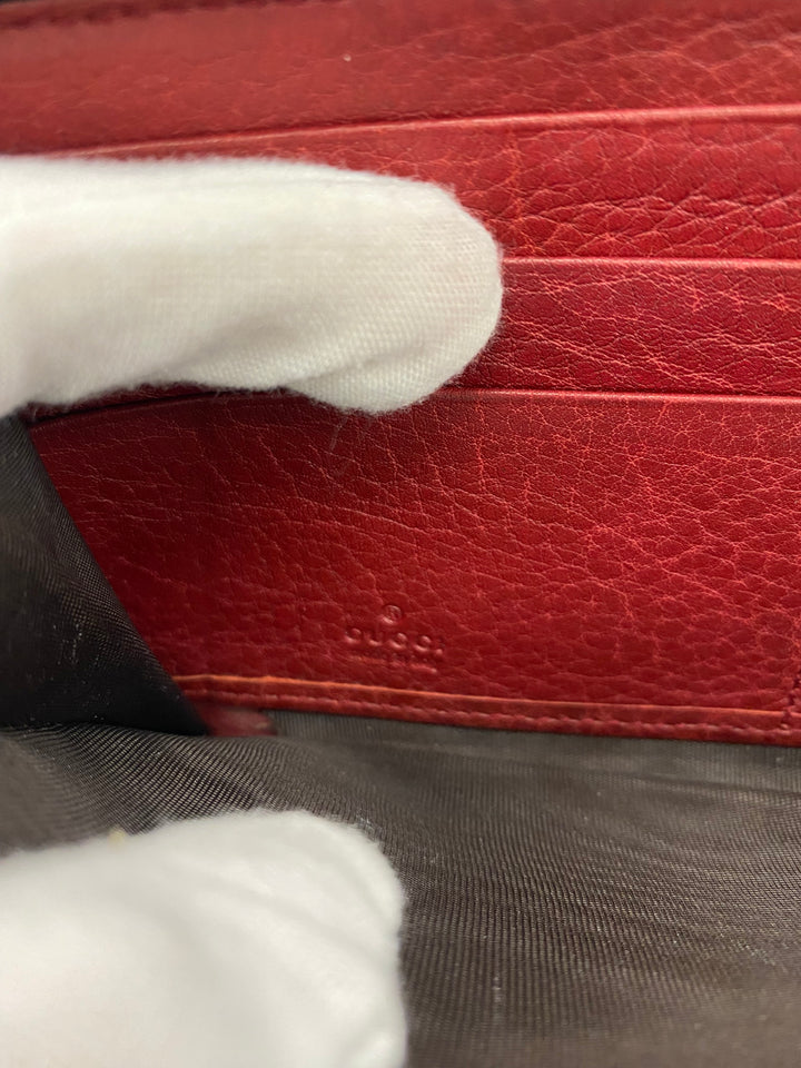 Gucci Burgundy Sukey Guccissima Zippy Wallet (3853)