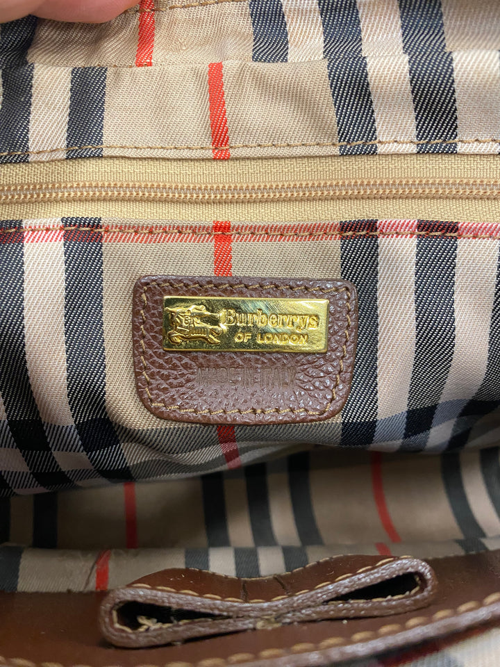 Burberry Brown Pebbled Leather Toiletry Pouch (9584)