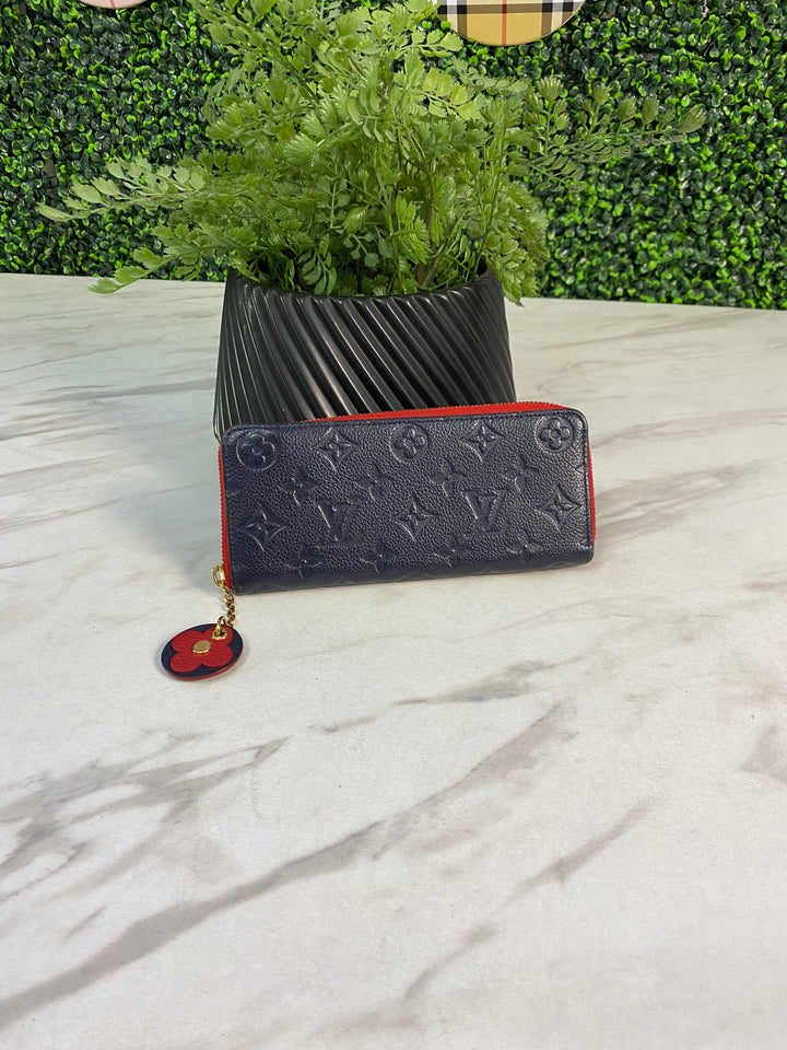 Louis Vuitton Navy Empreinte Clemence Zippy Wallet (4288)