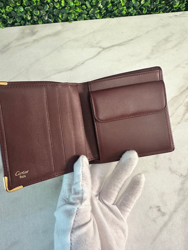 Cartier Burgundy Leather Billfold (3420)