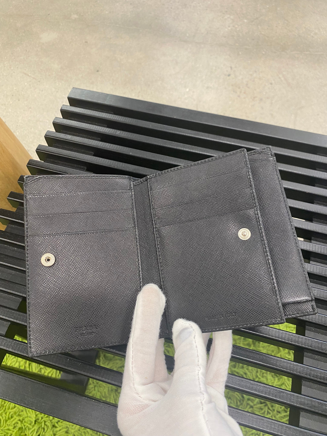 Prada Khaki Nylon Compact Wallet (6287)