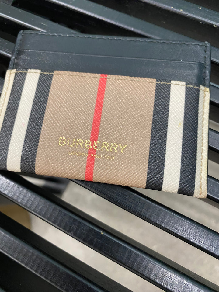 Burberry Striped Coated Canvas Card Holder (9323-1)