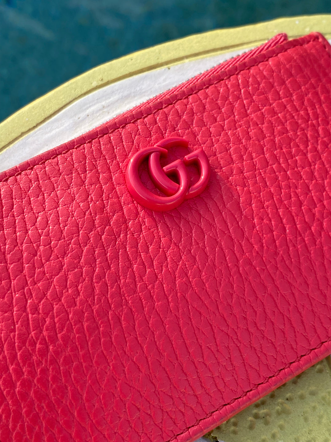 Gucci Pink Pebbled Leather Marmont Key Cles (2959)