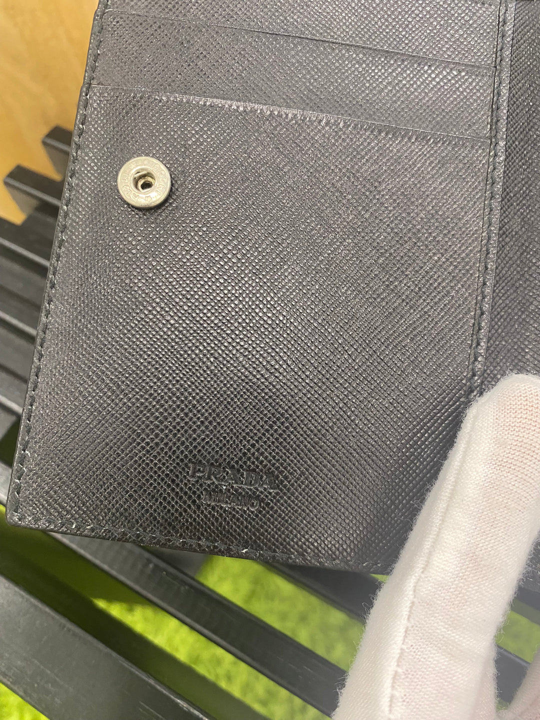Prada Khaki Nylon Compact Wallet (6287)