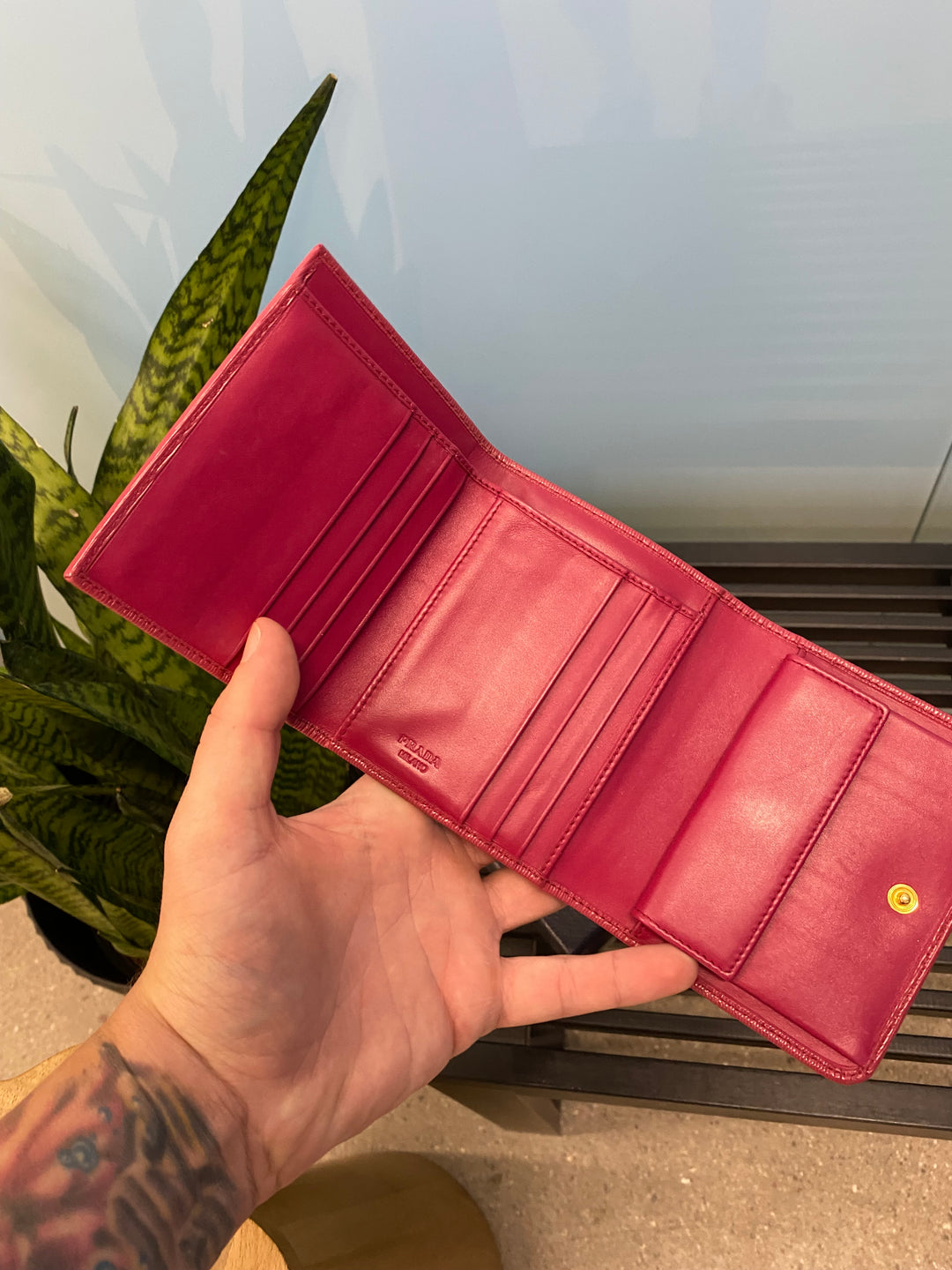 Prada Fuchsia Epi Compact Wallet (5579)