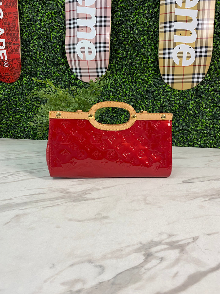 Louis Vuitton Red Vernis Roxbury Drive 2 Way Bag (0702)