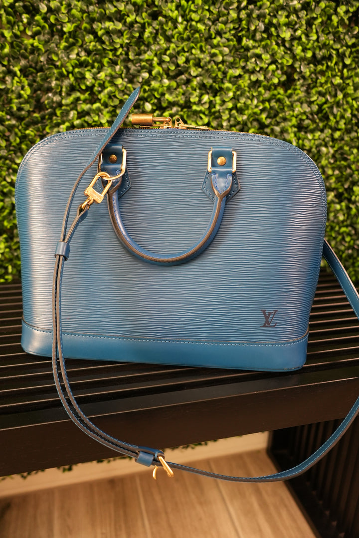 Louis Vuitton Blue Epi Alma