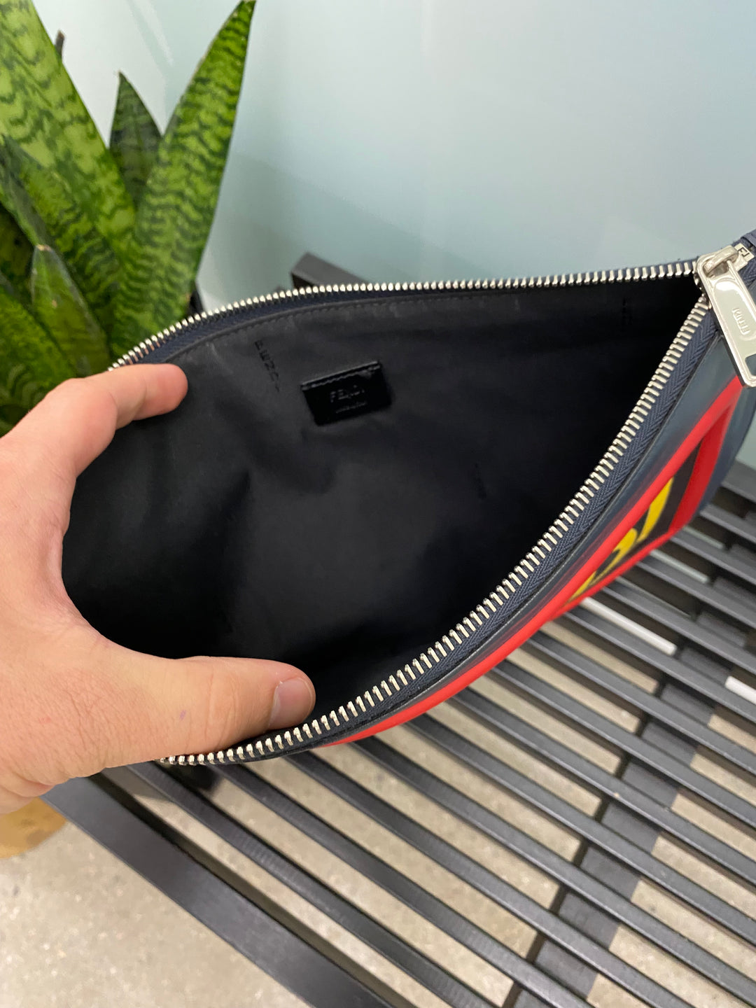 Fendi Black Leather Pouch (0144)