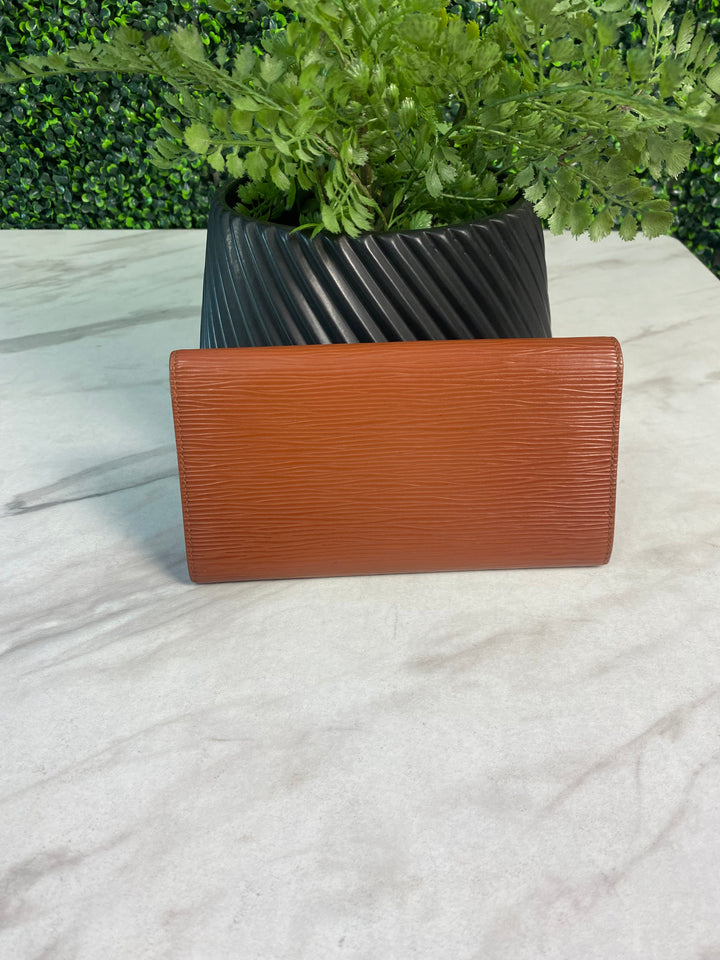 Louis Vuitton Brown Epi Long Wallet (0554)