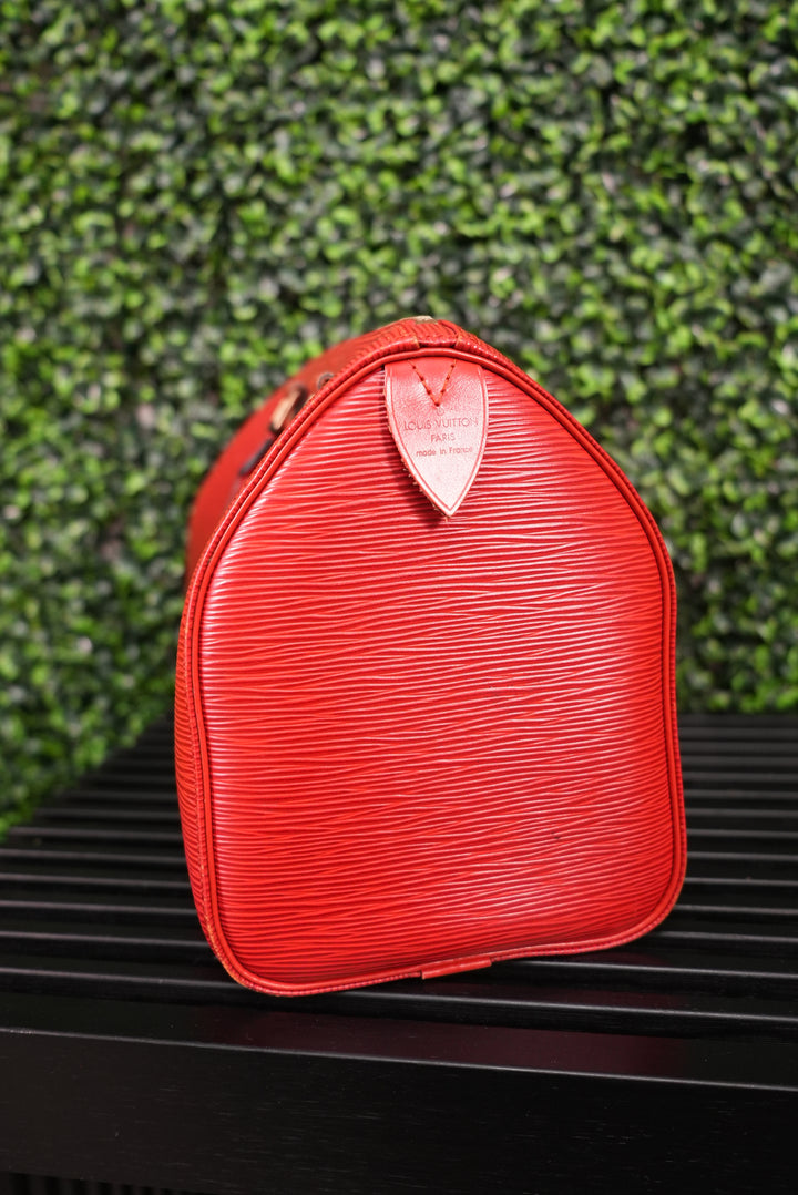 Louis Vuitton Red Epi Speedy 25