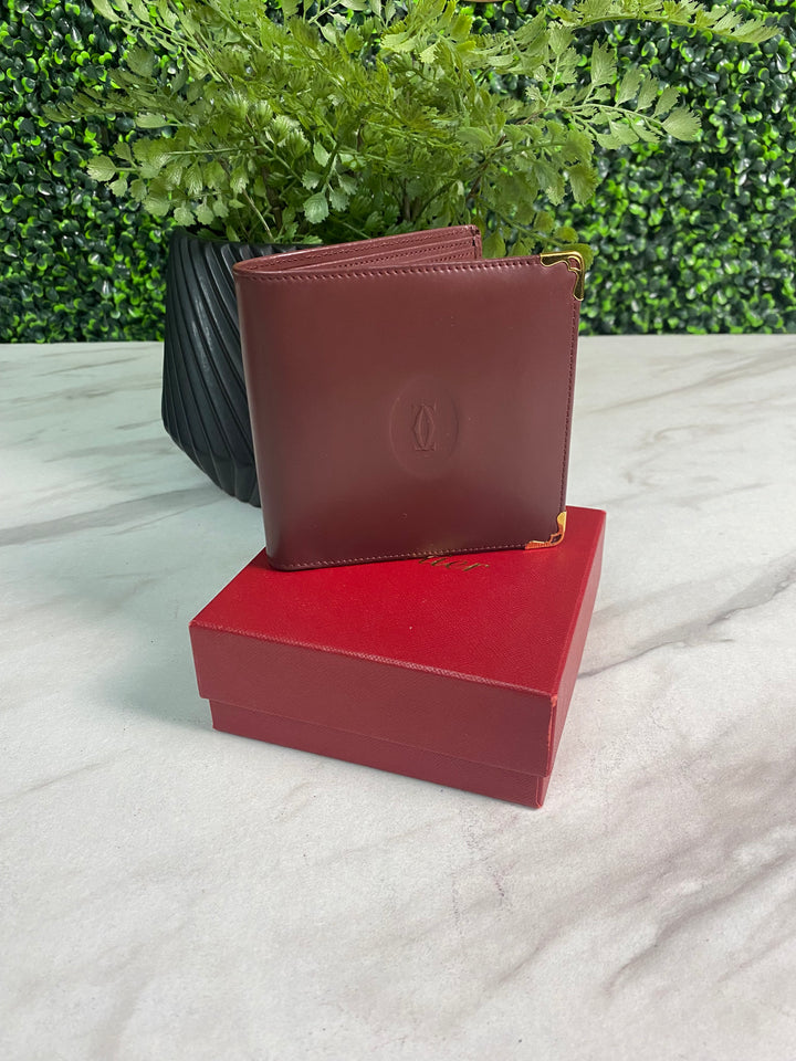 Cartier Burgundy Leather Billfold (3358)