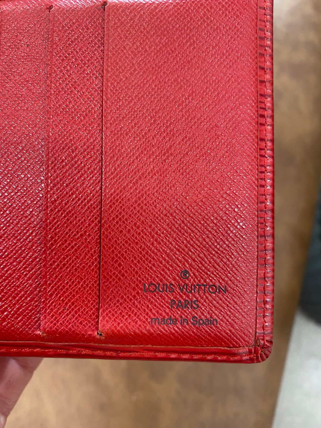 Louis Vuitton Red Epi Billfold Wallet (2089)