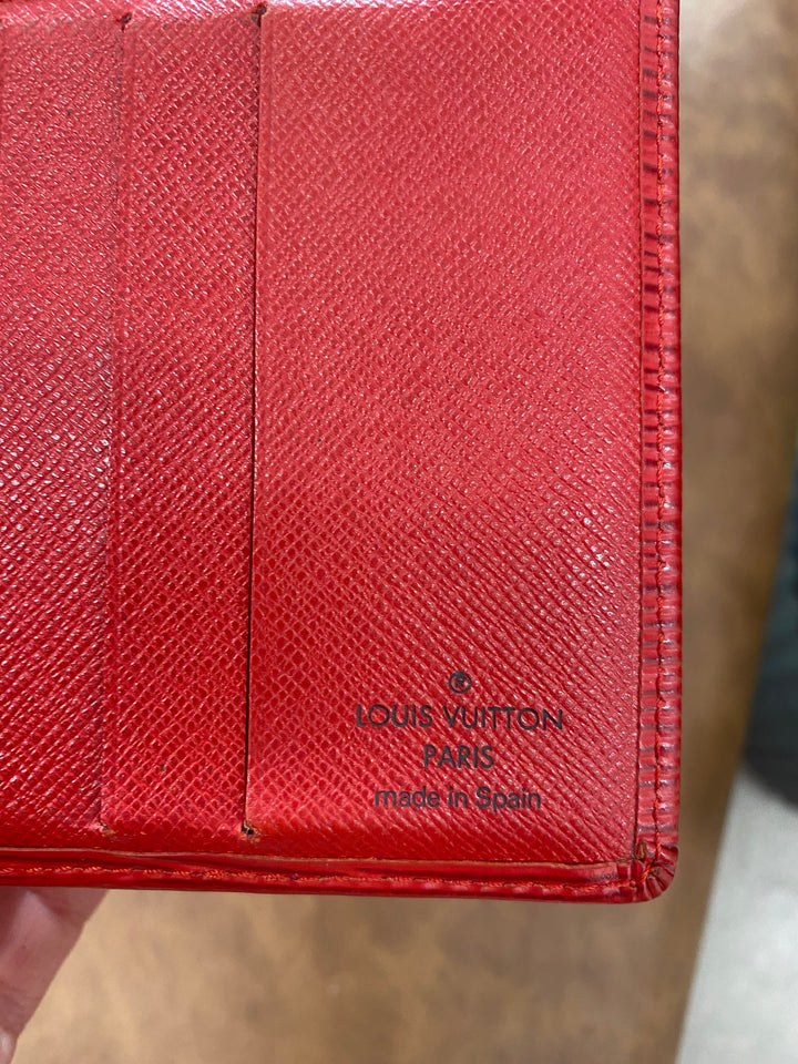 Louis Vuitton Red Epi Billfold Wallet (2089)