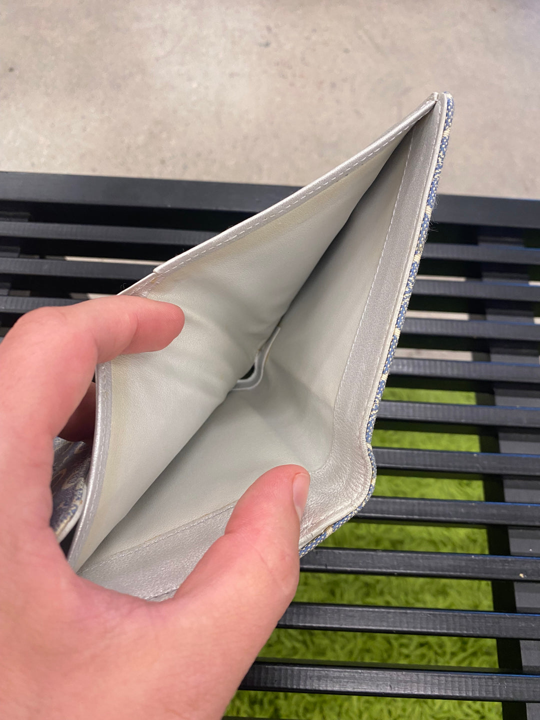 Celine Blue Canvas Compact Trifold Wallet (4941)